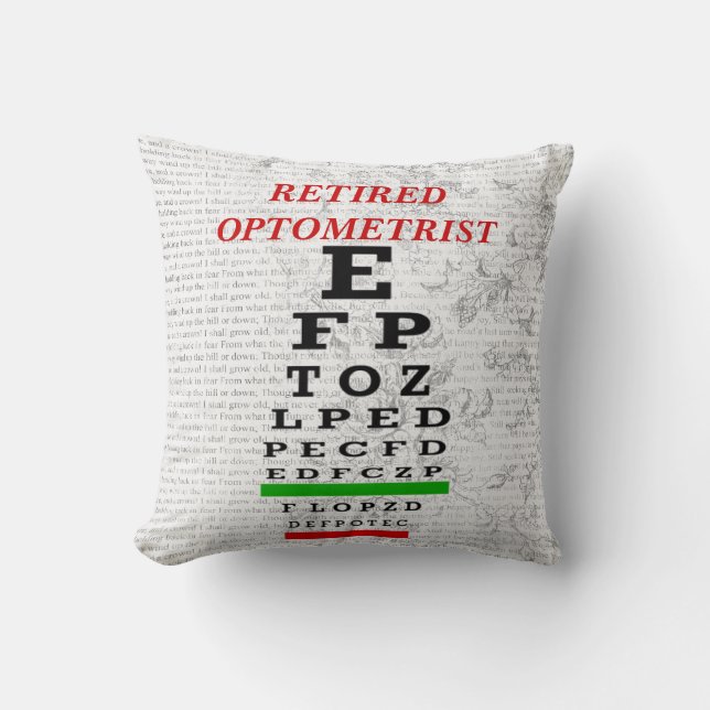 Optometrist Pillow in ruste Kussen (Voorkant)