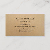 Optometrist Rustic Kraft-Visitekaartje Visitekaartje (Achterkant)