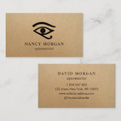 Optometrist Rustic Kraft-Visitekaartje Visitekaartje (Voorkant / Achterkant)