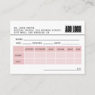 Optometrist Spectacle Prescription Business Informatiekaartje