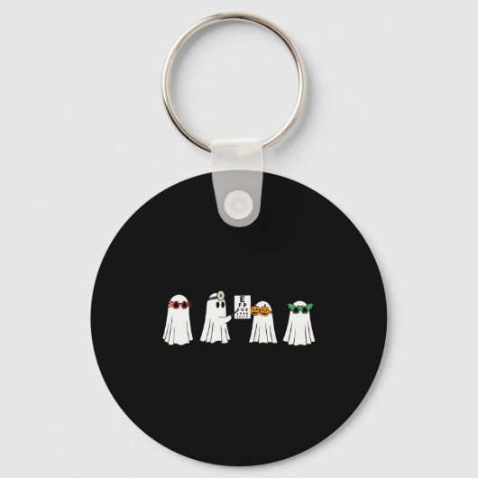 Optometrist spookhuis centrum Halloween opticien  Sleutelhanger (Voorkant)