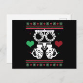 Optometrist Ugly KerstSweater Optician Xmas Briefkaart (Voorkant / Achterkant)