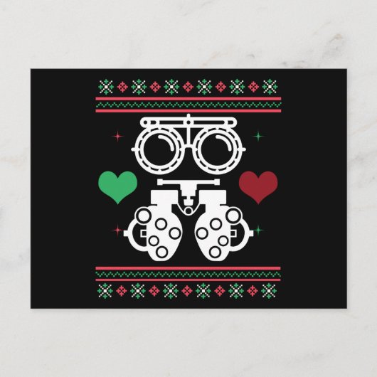 Optometrist Ugly KerstSweater Optician Xmas Briefkaart (Voorkant)