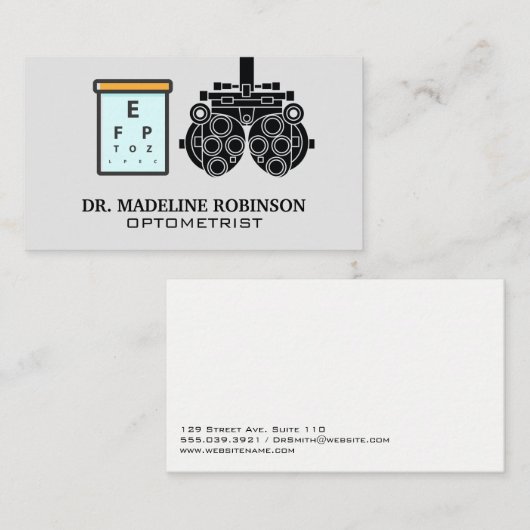 Optometrist | Uitrusting | Oogkaart Afsprakenkaartje (Voorkant / Achterkant)