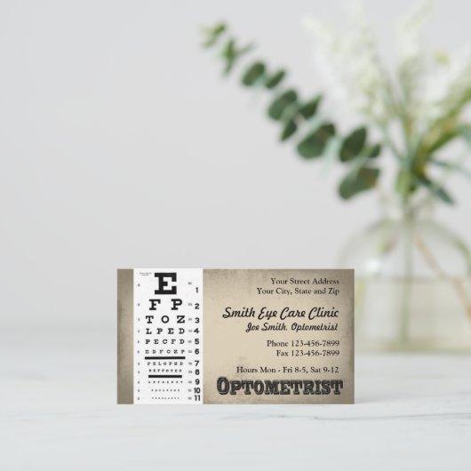 Optometrist Visitekaartje (Staand voorkant)