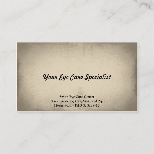 Optometrist Visitekaartje (Achterkant)