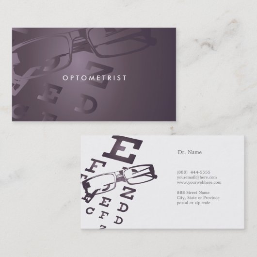 Optometrist visitekaartje (Voorkant / Achterkant)