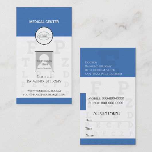 Optometrist Visitekaartje (Voorkant / Achterkant)