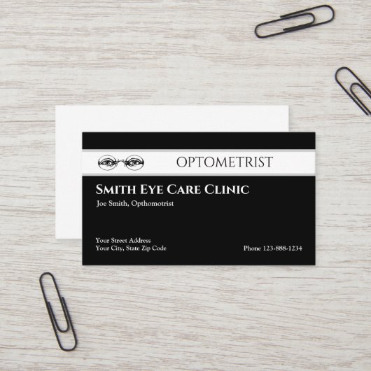 Optometrist Visitekaartje (Voorkant / Achterkant in situ)