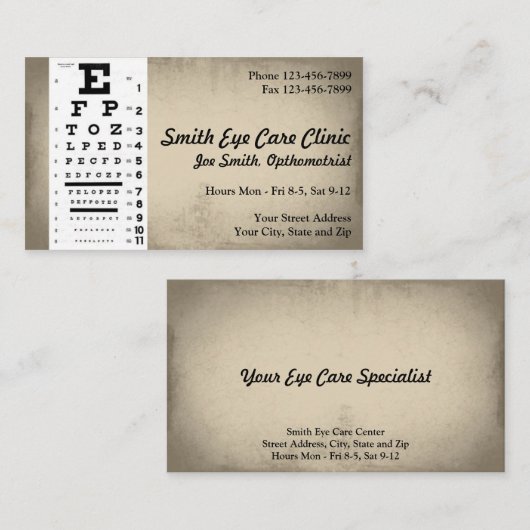 Optometrist Visitekaartje (Voorkant / Achterkant)