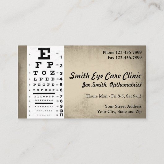 Optometrist Visitekaartje (Voorkant)