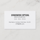 Optometrist Visitekaartje optometriespecialist (Achterkant)