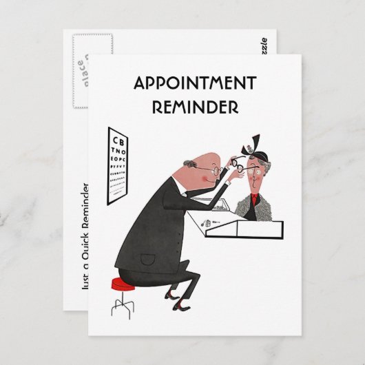 Optometrist voor briefkaart Retro Appointment (Voorkant / Achterkant)