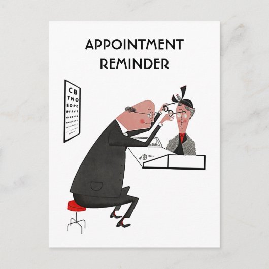 Optometrist voor briefkaart Retro Appointment (Voorkant)