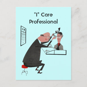 Optometrist voor briefkaart Retro "I" Care Profess