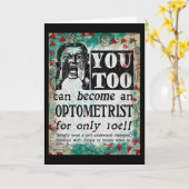 Optometrist Wenskaart - Funny Vintage Ad Kaart (Gele Bloem)