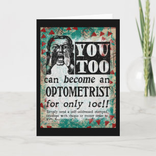 Optometrist Wenskaart - Funny Vintage Ad Kaart