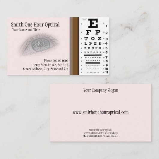 Optometristen Visitekaartje (Voorkant / Achterkant)