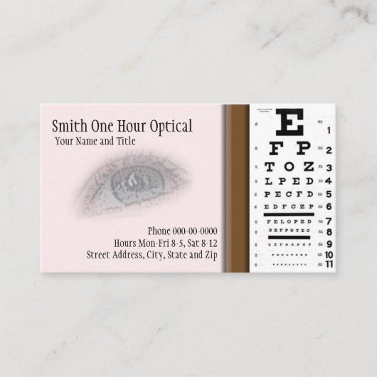 Optometristen Visitekaartje (Voorkant)