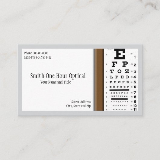 Optometristen Visitekaartje (Voorkant)