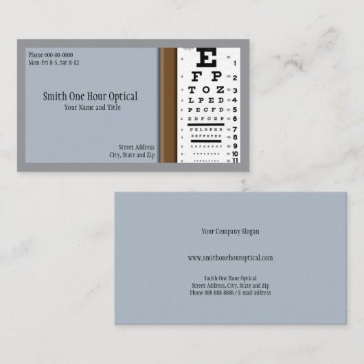 Optometristen Visitekaartje (Voorkant / Achterkant)