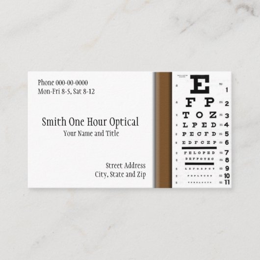 Optometristen Visitekaartje (Voorkant)