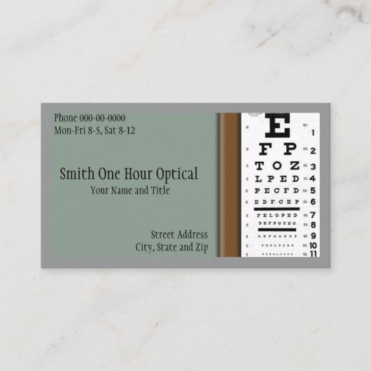 Optometristen Visitekaartje (Voorkant)