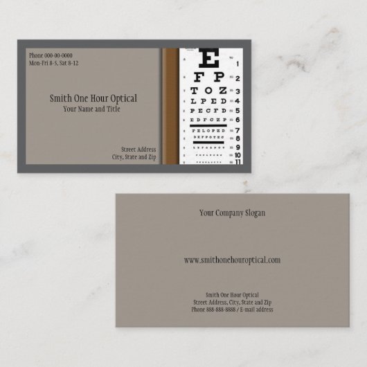 Optometristen Visitekaartje (Voorkant / Achterkant)