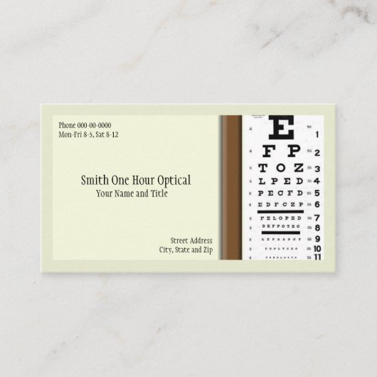 Optometristen Visitekaartje (Voorkant)