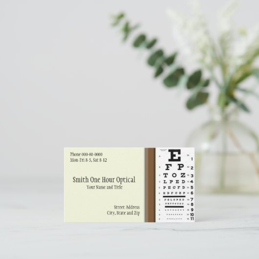 Optometristen Visitekaartje (Staand voorkant)