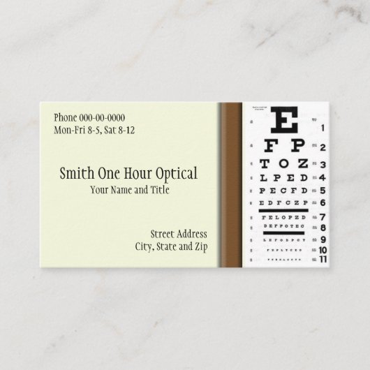 Optometristen Visitekaartje (Voorkant)