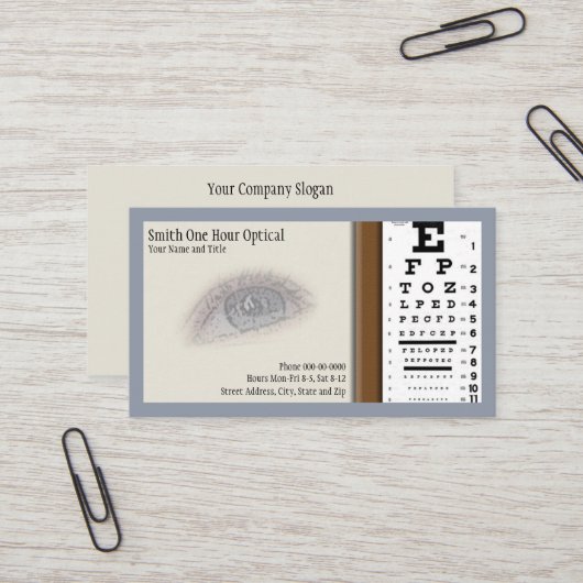 Optometristen Visitekaartje (Voorkant / Achterkant in situ)