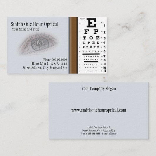 Optometristen Visitekaartje (Voorkant / Achterkant)