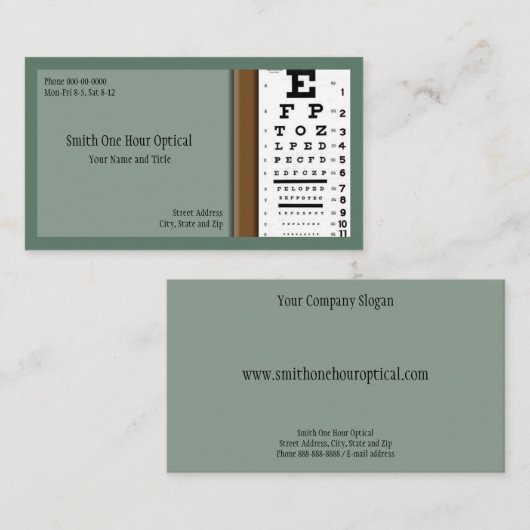 Optometristen Visitekaartje (Voorkant / Achterkant)