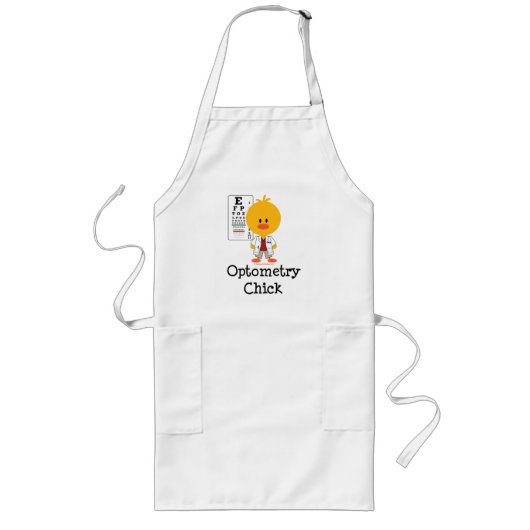 Optometry Chick Apron Lang Schort (Voorkant)