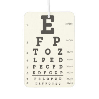 Optometry Eye Chart Air Freshener Luchtverfrisser