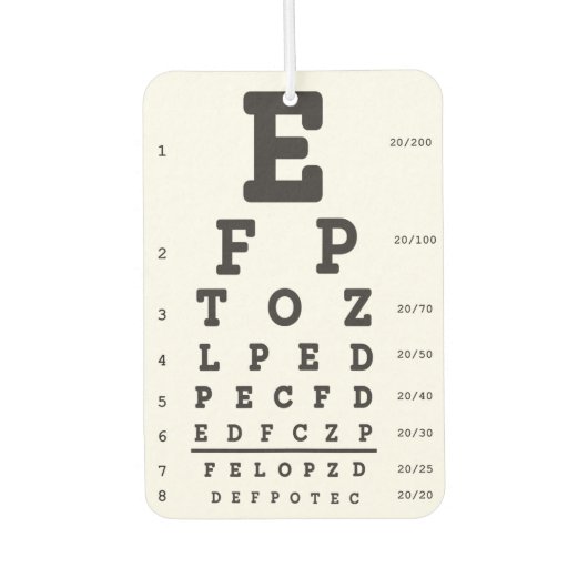 Optometry Eye Chart Air Freshener Luchtverfrisser (Voorkant)