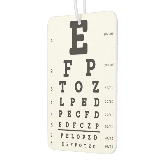 Optometry Eye Chart Air Freshener Luchtverfrisser (Links)