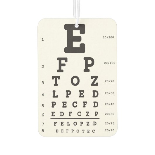 Optometry Eye Chart Air Freshener Luchtverfrisser (Achterkant)