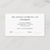 Optometry Eye Doctor Office Appointment Card Visitekaartje (Voorkant)