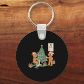Optometry Gingerbread Christmas Optician Sight Squ Sleutelhanger (Voorkant)