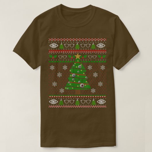 Optometry kerst, lelijke Sweater Oh Optometree T-shirt (Design voorkant)