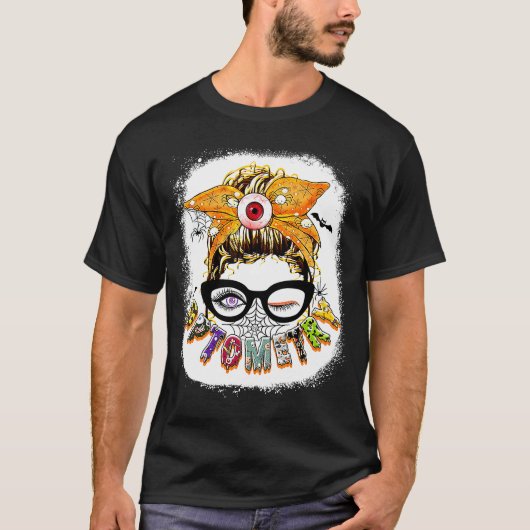 Optometry Messine Bun Glasses Halloween Bleaching T-shirt (Voorkant)