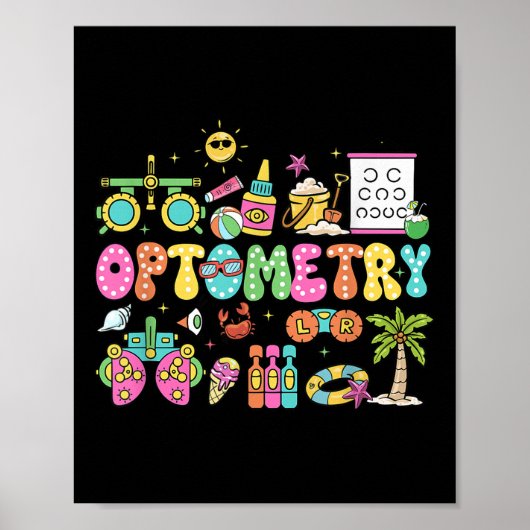 Optometry Summer Vibes Ophthalmology Tech Eye Doct Poster (Voorkant)