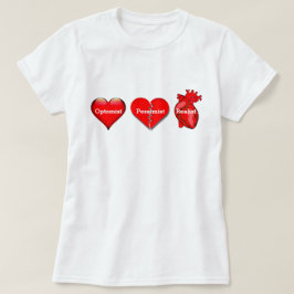 Optomist, Pessimist en Realist Hart T-shirt