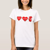 Optomist, Pessimist en Realist Hart T-shirt (Voorkant)