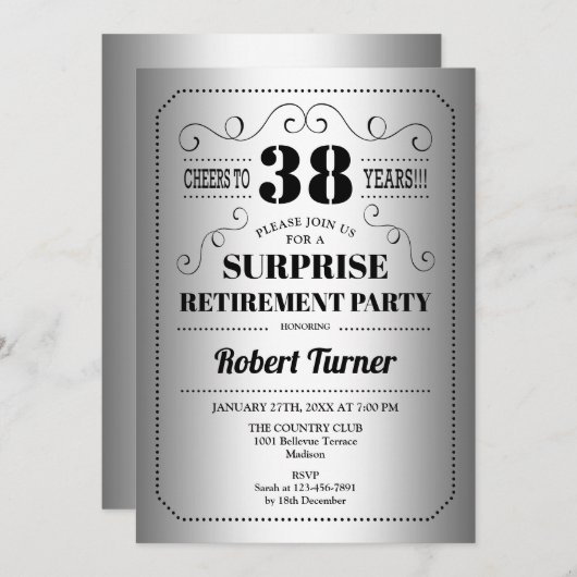 Optredingspartij voor ondernemingen - Silver Black Kaart (Voorkant / Achterkant)