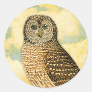  optrekken met wolken ronde sticker