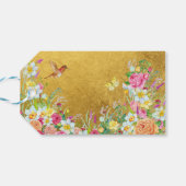 Opulence Gold Floral Hummingbird Cadeaulabel (Achterkant Horizontaal)
