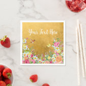 Opulence Gold Floral Hummingbird Servet (Insitu)